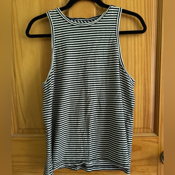 Madewell Tops - Madewell Black & White Striped Tank Top Size Small